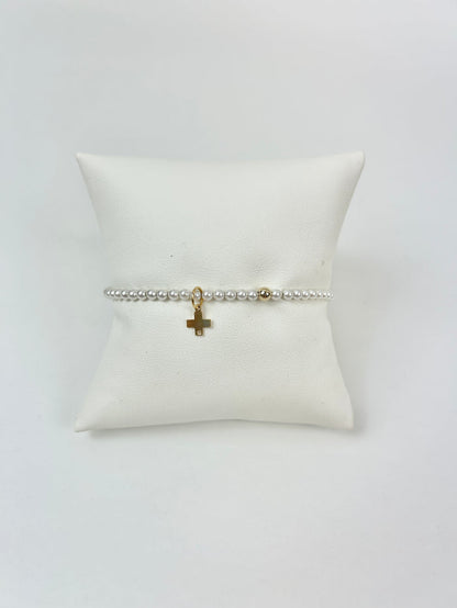 Enewton 3mm Pearl Signature Cross Charm Bracelet Bracelets in at Wrapsody