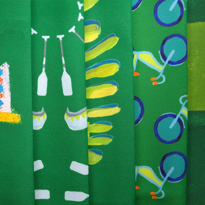 Foliage and White Buffalo Check Fabric