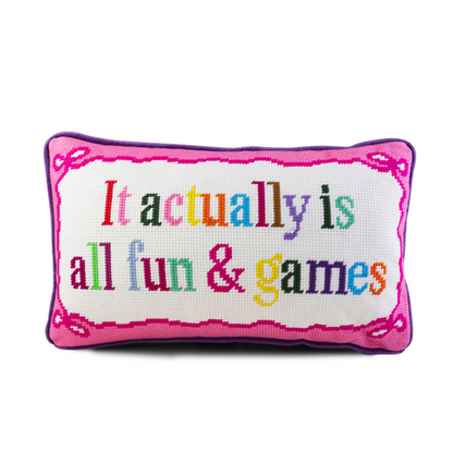 Fun and Games Needlepoint Pillow Pillows in at Wrapsody
