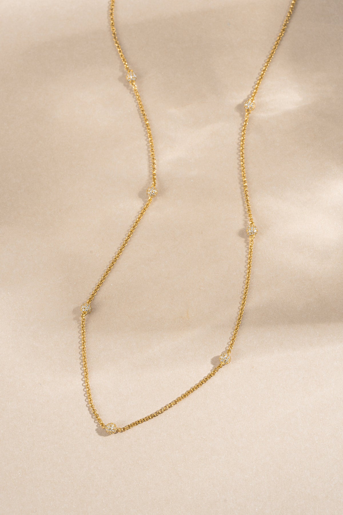 Diamond Beaded Pavé Necklace