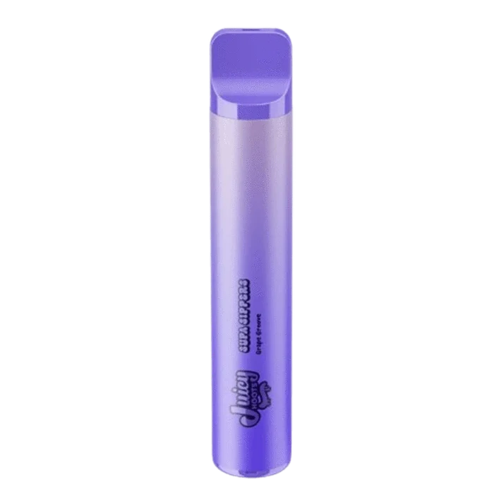 Straight-on view of a purple Grape Groove Supa Sipper Disposable Vape standing upright against a plain light background.