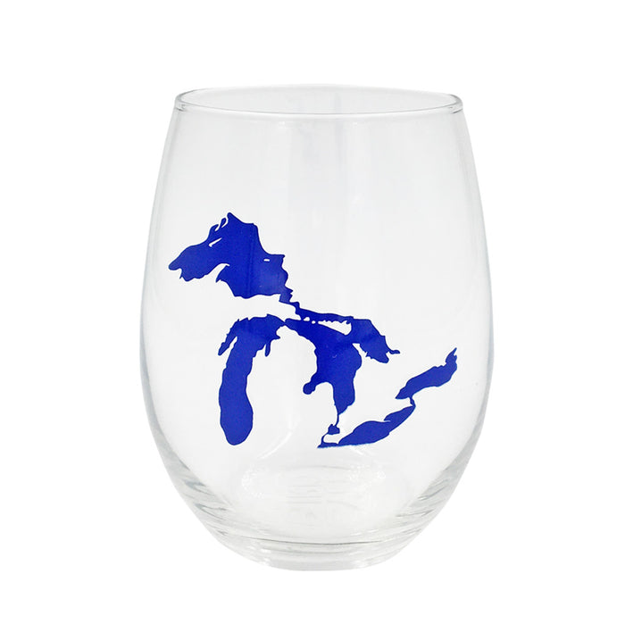 Great Lakes Stemless Wine Glass - City Bird