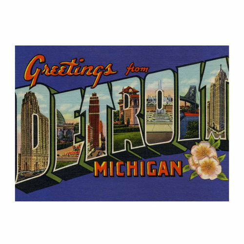 Greetings From Detroit 1920's (Blue) Card - City Bird