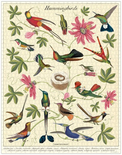 Cavallini Papers & Co Hummingbirds Puzzle with vintage illustrations.