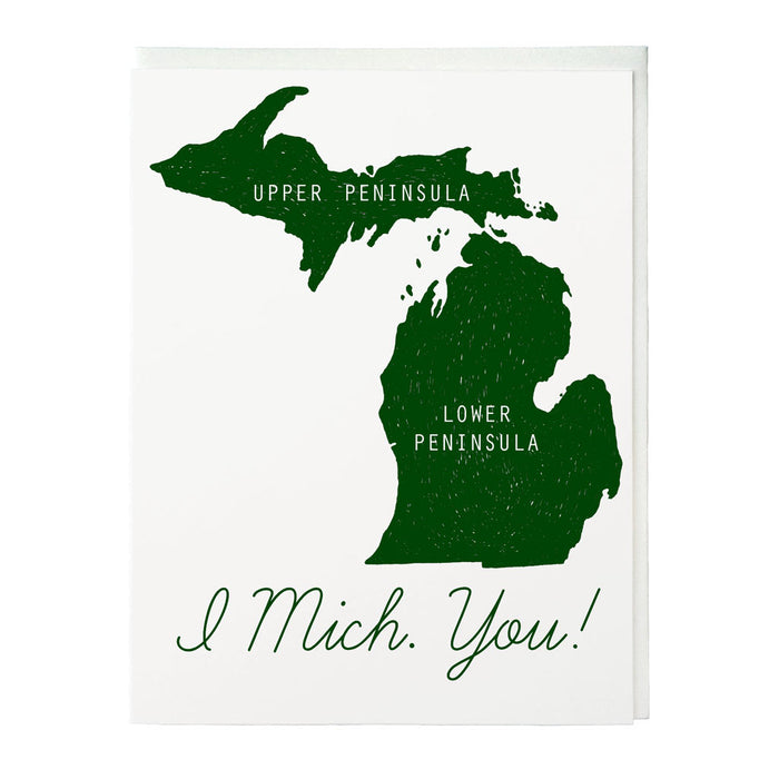 I Mich. You Letterpress Card - City Bird