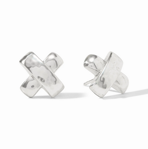Julie Vos Catalina X Stud in Silver Earrings in at Wrapsody
