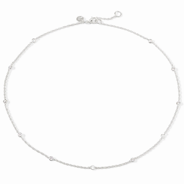 Julie Vos Celeste Delicate Station CZ Necklace in Silver Necklaces in at Wrapsody