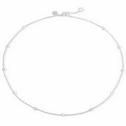 Julie Vos Celeste Delicate Station CZ Necklace in Silver Necklaces in at Wrapsody