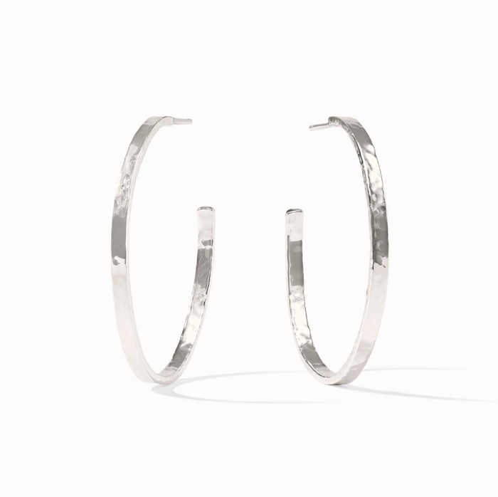 Julie Vos Crescent Hoop Large in Silver Earrings in at Wrapsody