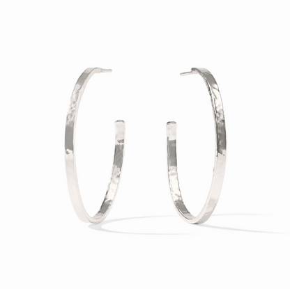 Julie Vos Crescent Hoop Large in Silver Earrings in at Wrapsody
