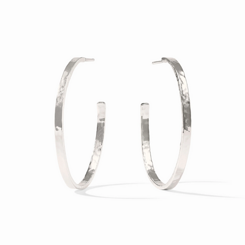 Julie Vos Crescent Hoop Large in Silver Earrings in at Wrapsody