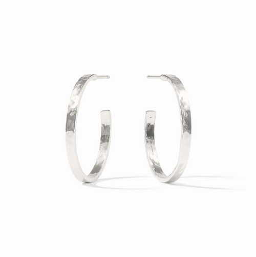 Julie Vos Crescent Hoop Medium in Silver Earrings in at Wrapsody