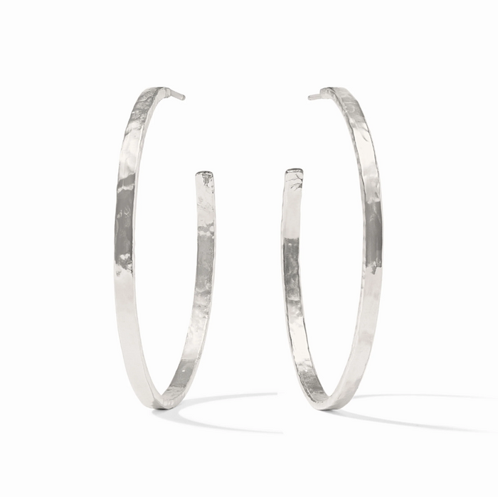 Julie Vos Crescent Hoop XL in Silver Earrings in at Wrapsody
