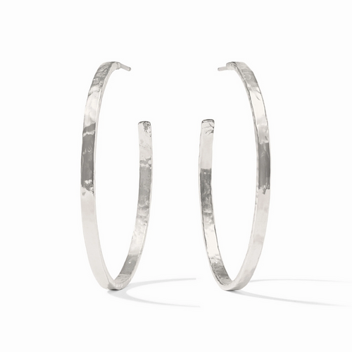 Julie Vos Crescent Hoop XL in Silver Earrings in at Wrapsody