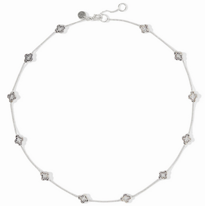 Julie Vos Florentine Demi Delicate Station Necklace in Silver Necklaces in at Wrapsody