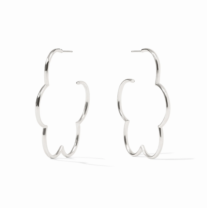 Julie Vos Gardenia Hoop Large in Silver Earrings in at Wrapsody