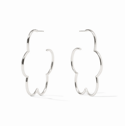 Julie Vos Gardenia Hoop Large in Silver Earrings in at Wrapsody