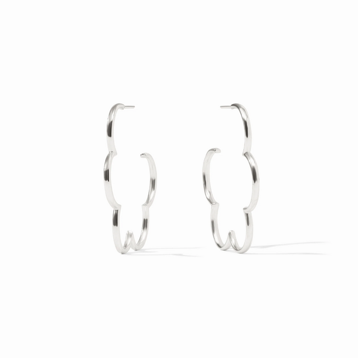 Julie Vos Gardenia Hoop Medium in Silver in at Wrapsody