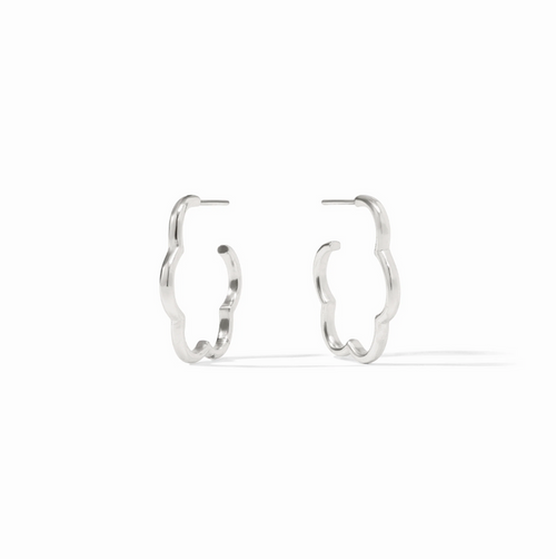 Julie Vos Gardenia Hoop Small in Silver Earrings in at Wrapsody