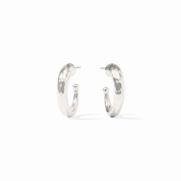 Julie Vos Hammered Hoop Small in Silver Earrings in at Wrapsody