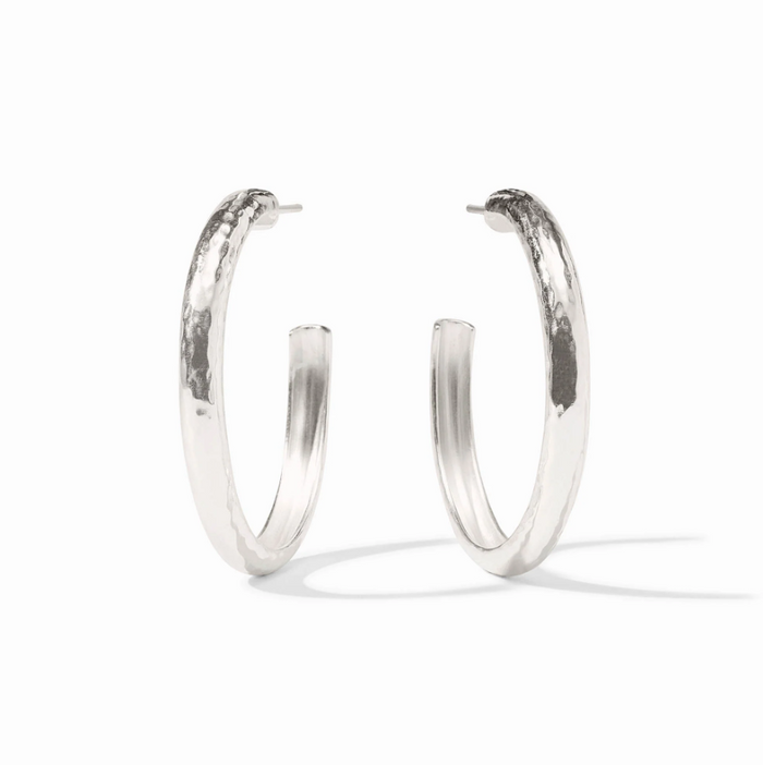 Julie Vos Havana Hoop Large in Silver Earrings in at Wrapsody