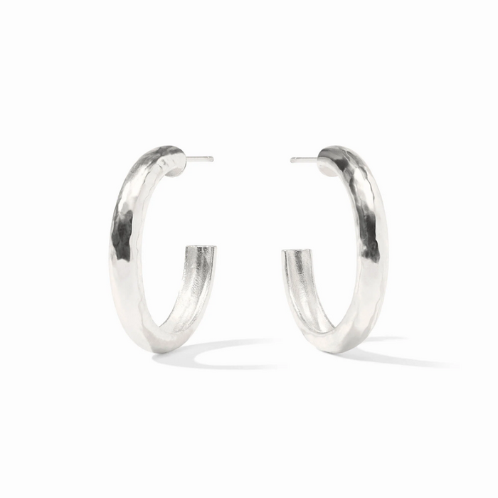 Julie Vos Havana Hoop Medium in Silver Earrings in at Wrapsody