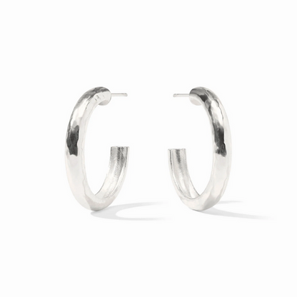 Julie Vos Havana Hoop Medium in Silver Earrings in at Wrapsody
