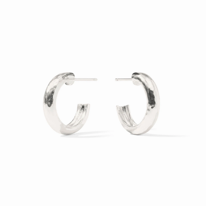 Julie Vos Havana Hoop Small in Silver Earrings in at Wrapsody