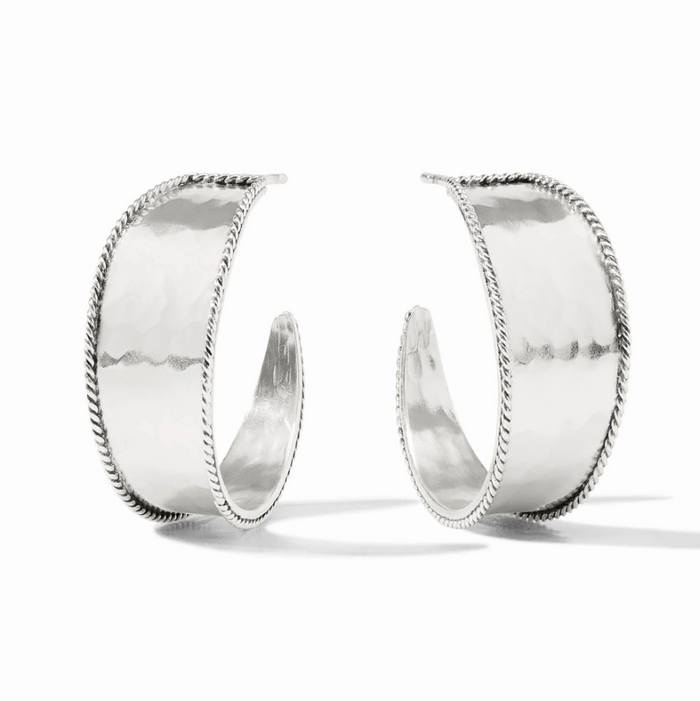 Julie Vos Savoy Hoop Medium in Silver Earrings in at Wrapsody