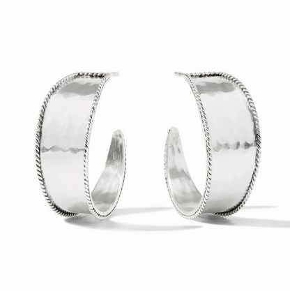 Julie Vos Savoy Hoop Medium in Silver Earrings in at Wrapsody