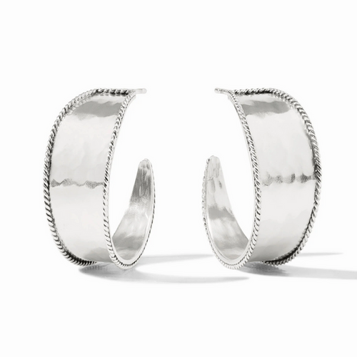 Julie Vos Savoy Hoop Medium in Silver Earrings in at Wrapsody
