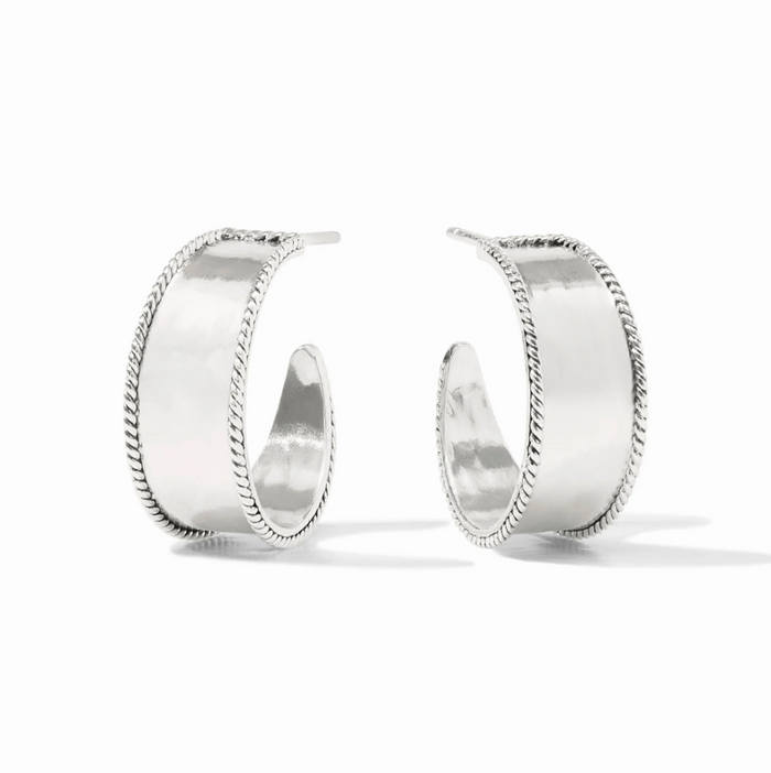 Julie Vos Savoy Hoop Small in Silver Earrings in at Wrapsody