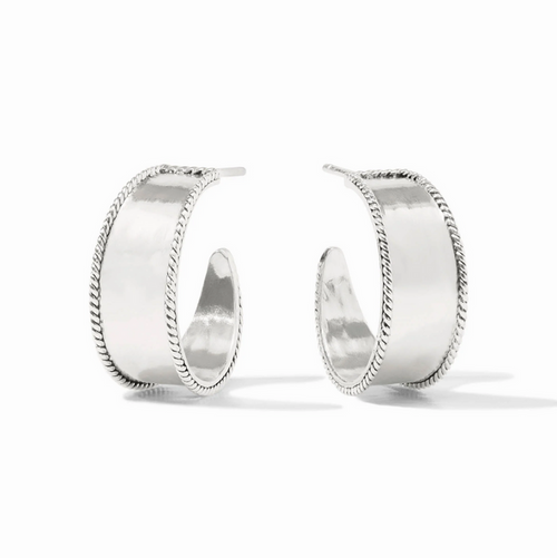 Julie Vos Savoy Hoop Small in Silver Earrings in at Wrapsody