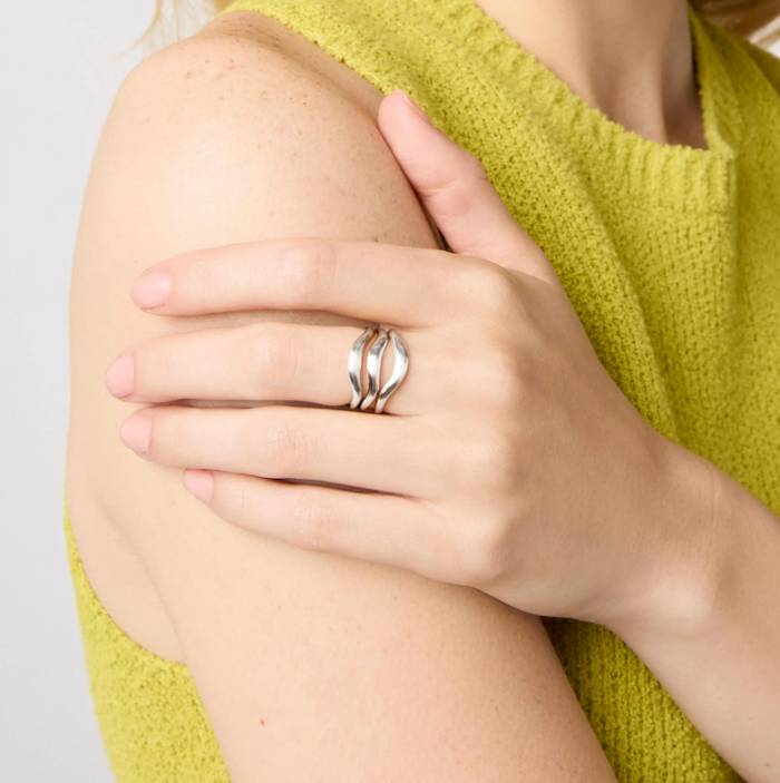 Julie Vos Wave Ring in Silver Rings in at Wrapsody