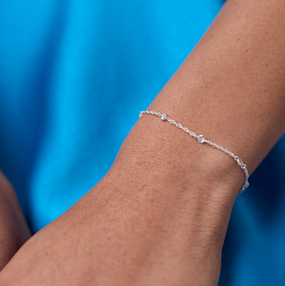 JV Celest Delicate Bracelet CZ Silver OS Bracelets in at Wrapsody