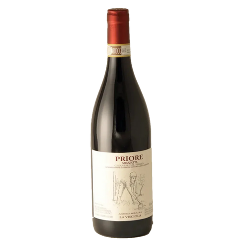 La Visciola Cesanese wine bottle with red wax top and cream label