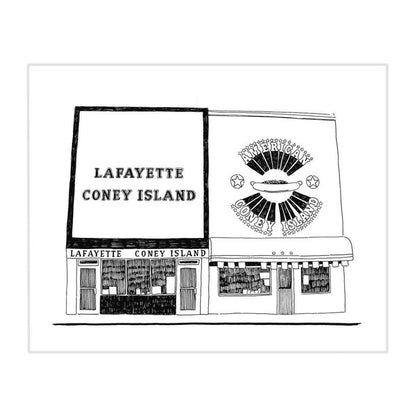 Lafayette and American Coney Islands Giclee Print - City Bird