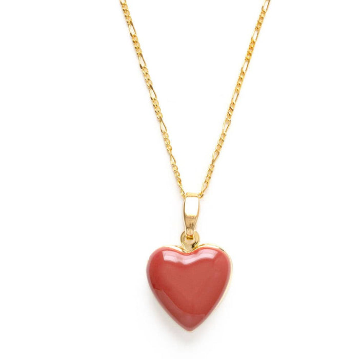 Large Enamel Heart Locket - Canyon