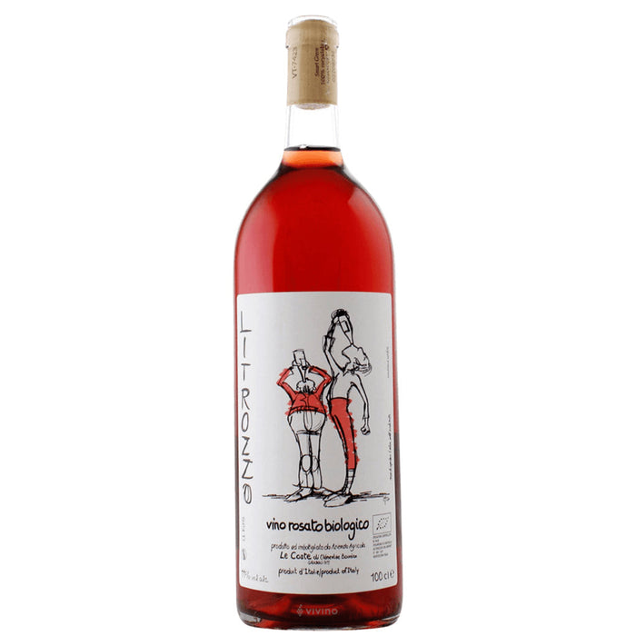 Le Coste Litrozzo Rosato 2022 1L rosé wine bottle with illustrated label