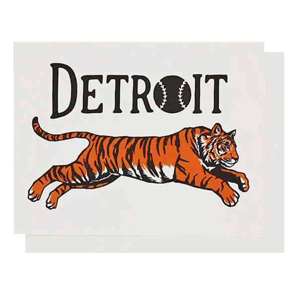 Detroit Tiger Letterpress Card - City Bird