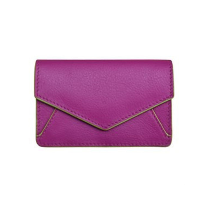 Leather Envelope Business Card Holder - Orchid/Pear