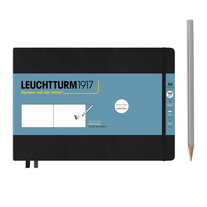 LEUCHTTURM1917 150gsm Hardcover Sketchbook - A5 Landscape, Black