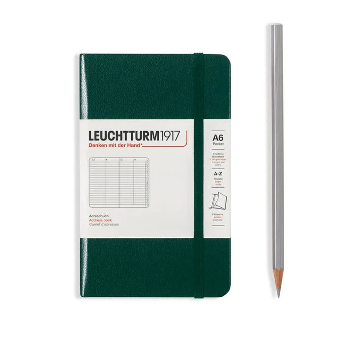 LEUCHTTURM1917 Hardcover Address Book - A6, Forest Green