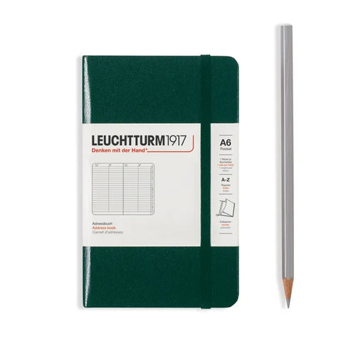 LEUCHTTURM1917 Hardcover Address Book - A6, Forest Green