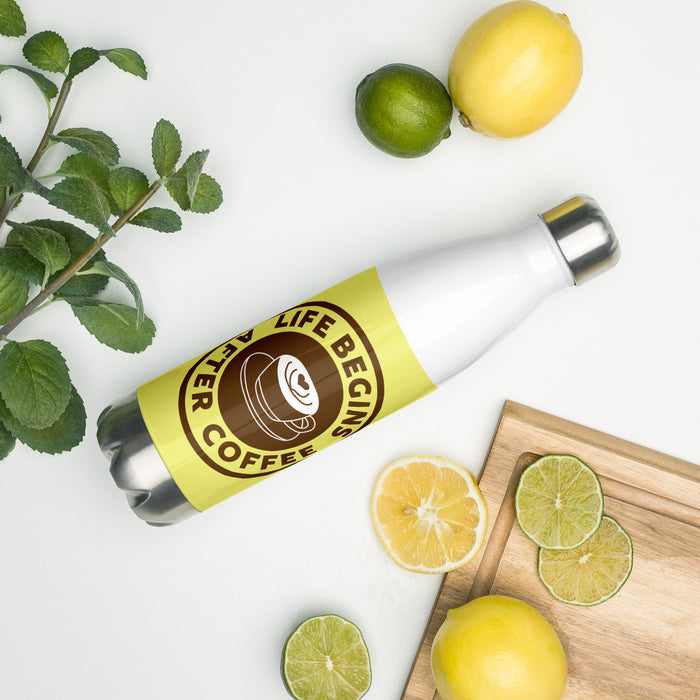 Life Begins After Coffee Stainless Steel Water Bottle