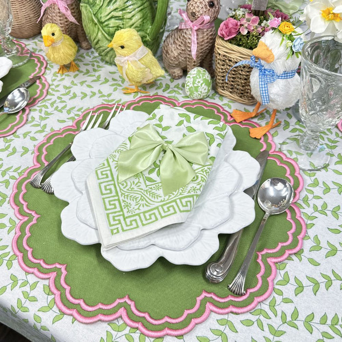 Light Green Leaves - Napkin (Set of 4)