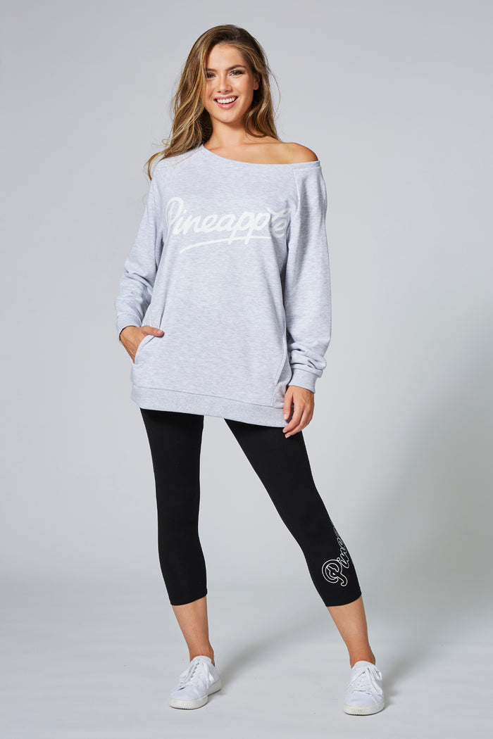 Woman wearing Logo Crop Black  Leggings