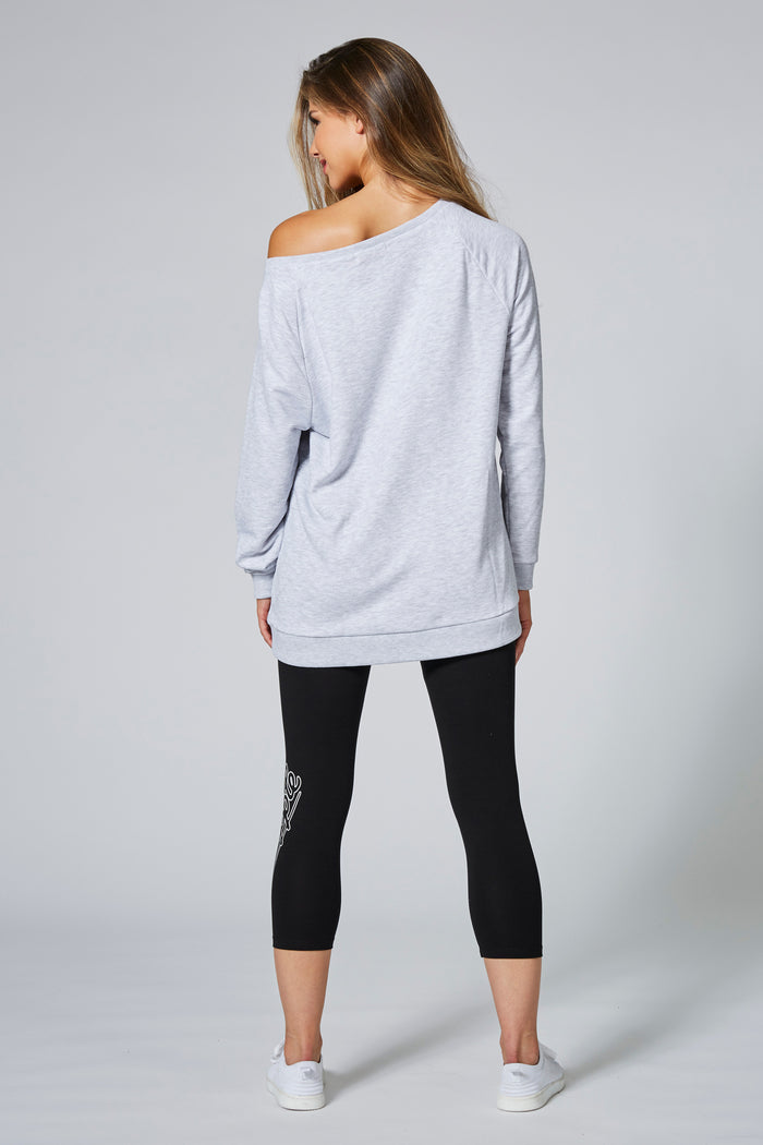 Woman wearing Logo Crop Black  Leggings