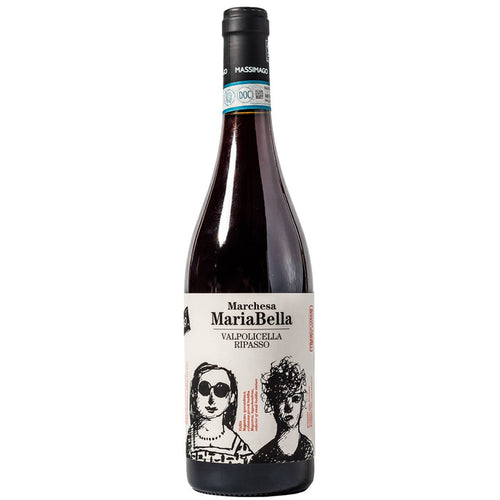 Massimago Mariabella 2021 Valpolicella Ripasso wine bottle with illustrated label