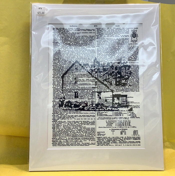 Matted Noah Webster House Dictionary Print